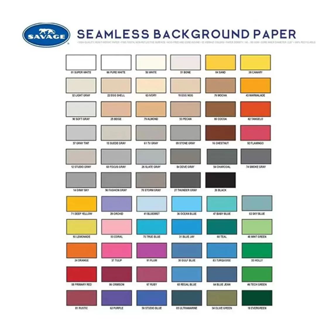 فون کاغذی سوج Savage مدل Widetone Seamless