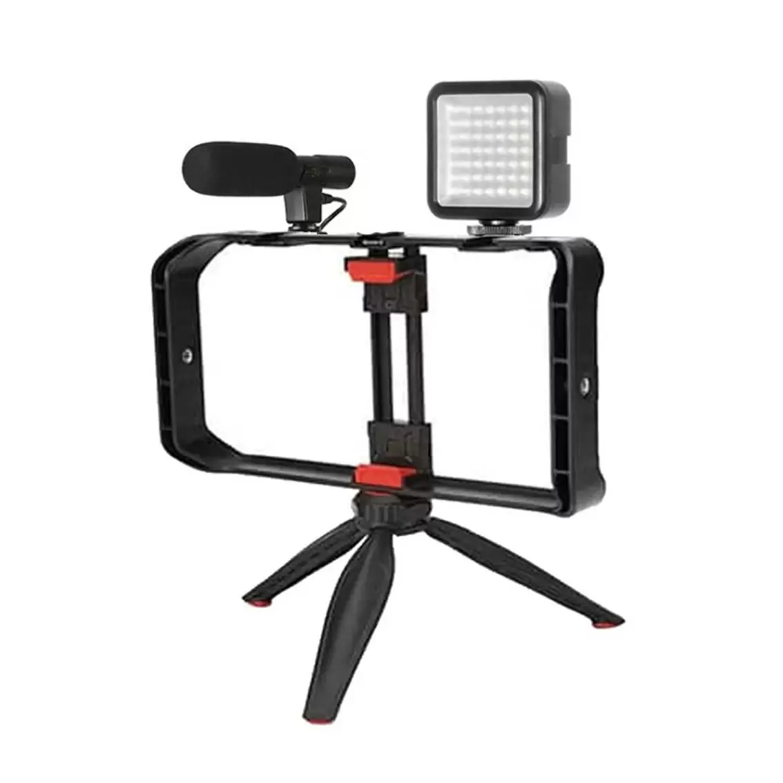 کیج موبایل به همراه میکروفن نور