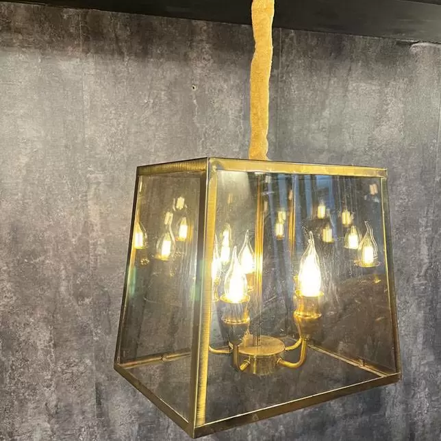 لوستر مدرن پنج شعله شیشه خور