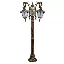 چراغ حیاطی پارکی پلاستیکی دوشاخه صدف( پلی کربنات اصلی 3 سال ضمانت )