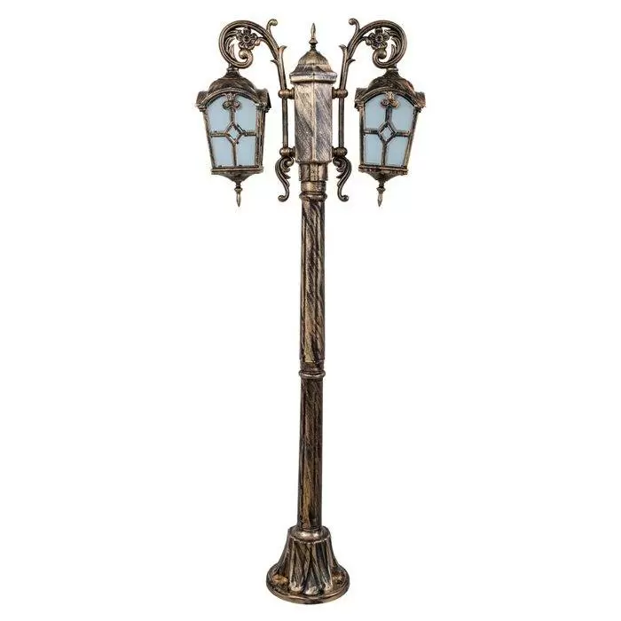 چراغ حیاطی پارکی دوشاخه پلاستیکی کلبه لوزی( پلی کربنات اصلی 3 سال ضمانت )