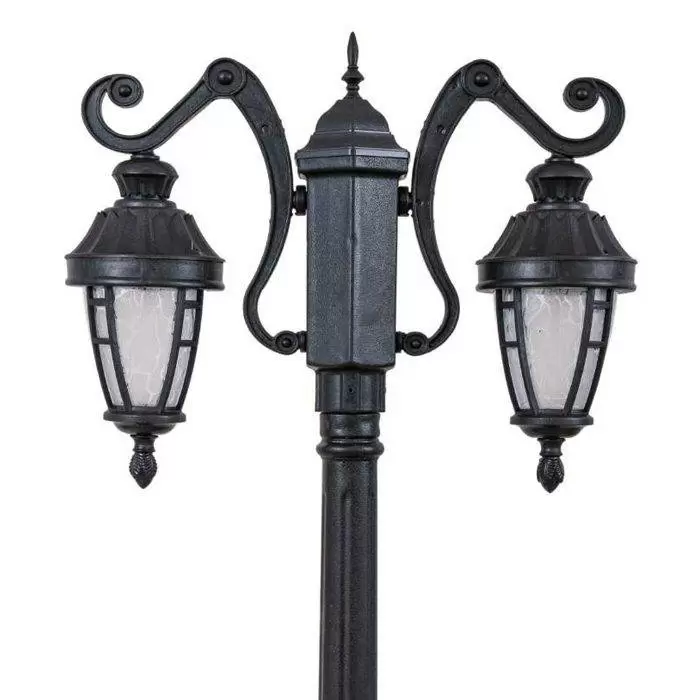 چراغ سر لوله حیاطی پارکی پلاستیکی دوشاخه سمیه( پلی کربنات اصلی 3 سال ضمانت )