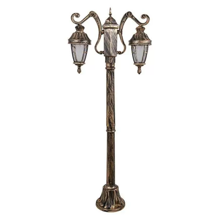 چراغ سر لوله حیاطی پارکی پلاستیکی دوشاخه سمیه( پلی کربنات اصلی 3 سال ضمانت )