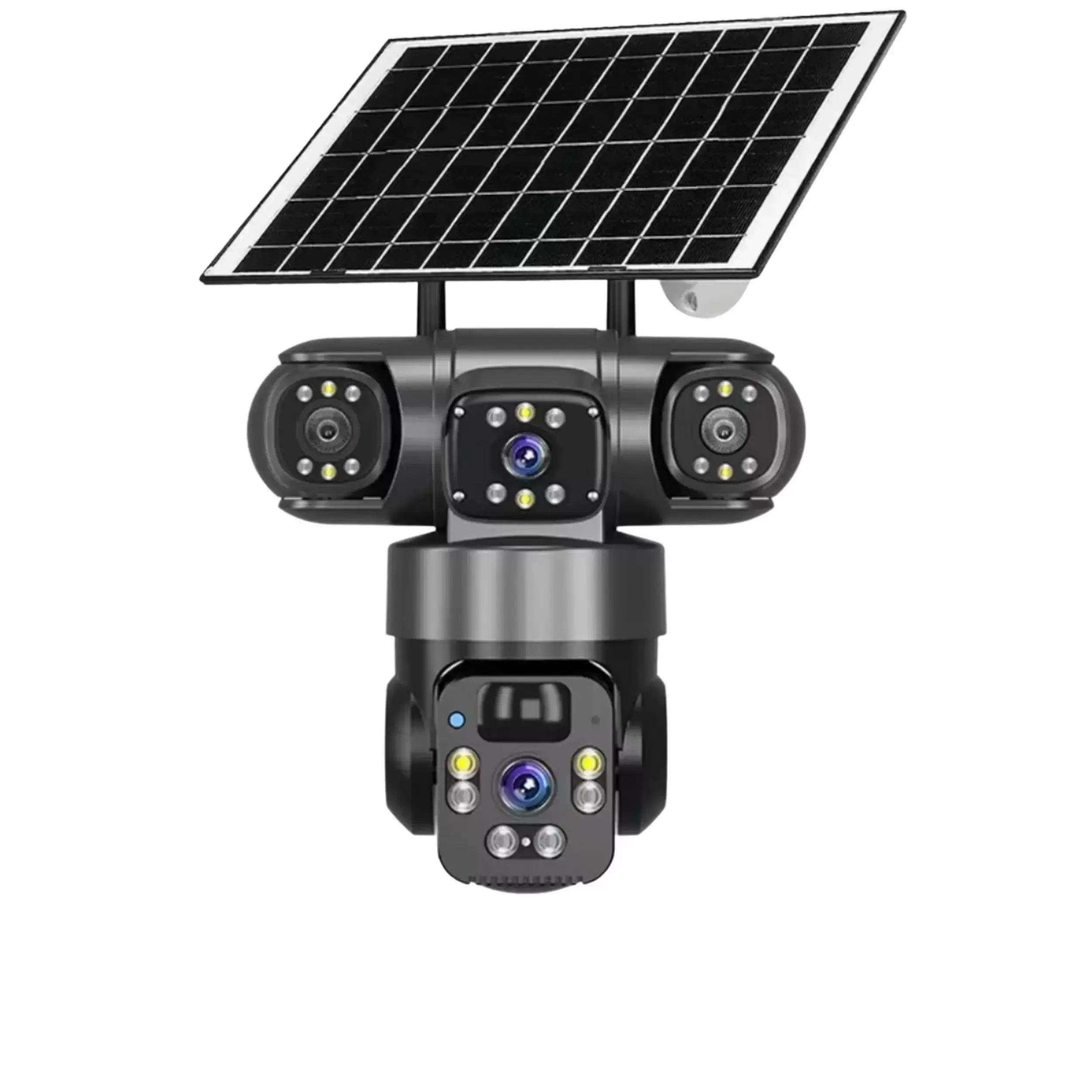 دوربین سیمکارتی سولار سه لنز TZ3 با کیفیت 2K، چرخش 360، باتری 12000mAh و نرم‌افزار Okam Pro