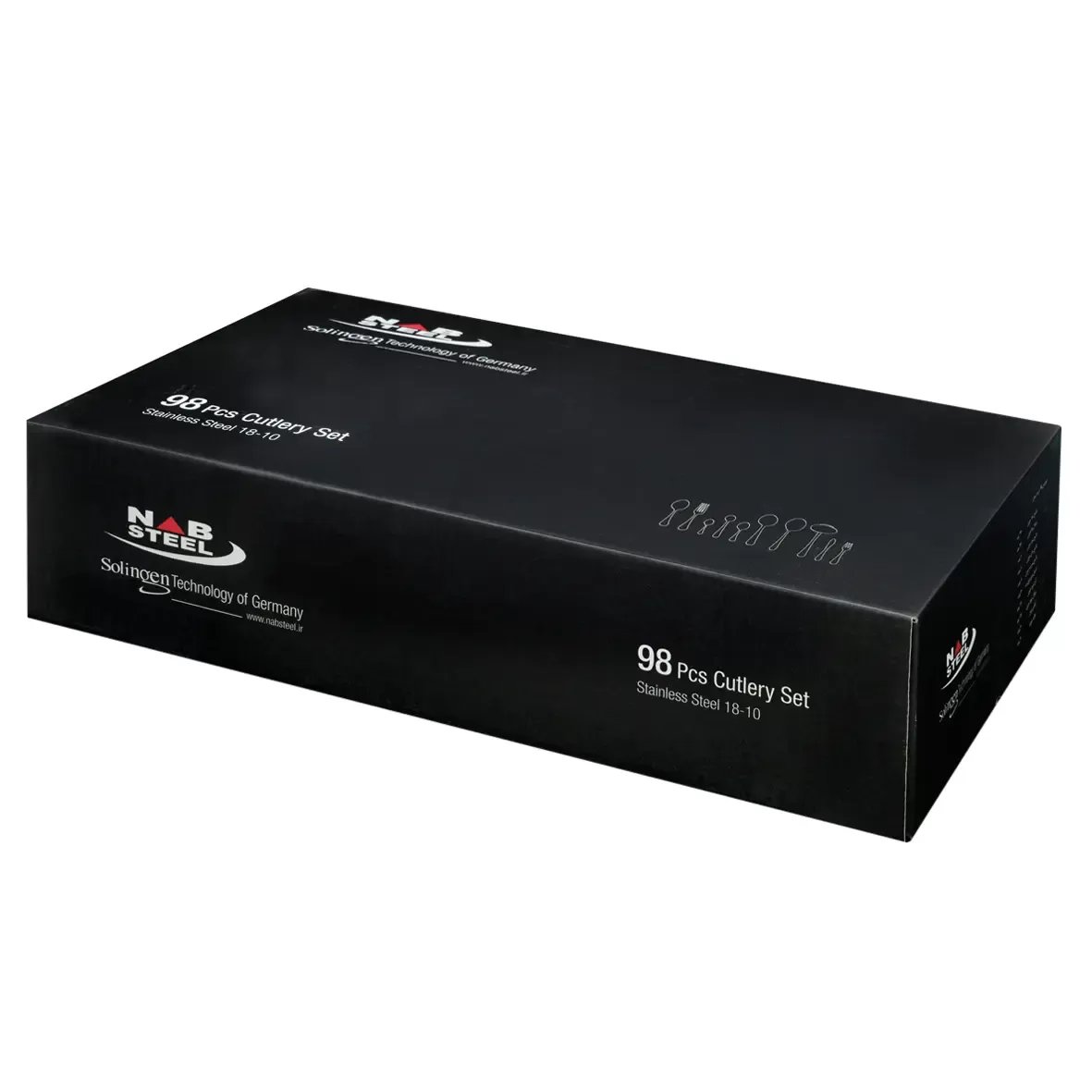 سرویس قاشق چنگال 98 پارچه ونیز استیل براق جعبه کادویی