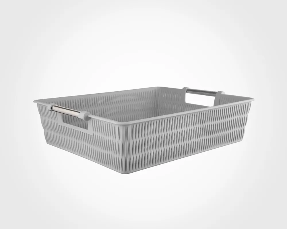 سبد طرح بامبو دسته استیل 1 لیمون کد 1382