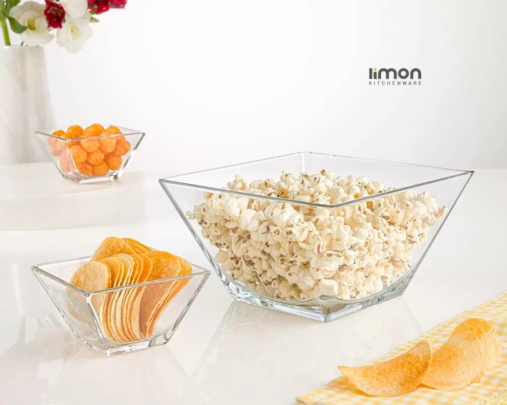 آجیل خوری مربع شیشه ای لیمون کد2092